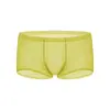 50g Calzoncillos Transparentes Ultra Delgados para Hombre Sensación de Piel Desnuda Cuatro Esquinas Seda de Hielo Una Pieza Sin Marcas Cintura Baja Sexy Calzoncillos