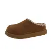Zapatos Birkenstock Peludos de Suela Gruesa para Mujer, Medio Abiertos, para Ropa de Otoño/Invierno, Bestseller Nuevo Estilo 2026, Zapatos Perezosos sin Cordones, Pantuflas de Algodón con Forro de Felpa
