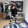 Calça de Moletom Comuter Estilo de Rua Americano Espuma de Kapok Estampada Unissex High Street Casual Versátil de Perna Reta Longa
