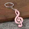 Nova chaveiro de metal com nota musical personalizada estilo dopamina, pequeno pingente promocional, pingente de corrente para chaveiro com símbolo musical