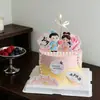 Decoraciones para pastel del Día de San Valentín chino: "Felicidad por Mucho Tiempo, Cuatro Estaciones Contigo", "El Pastor y la Tejedora" decoraciones para hornear toppers