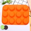 Em estoque 12 furos redondo silicone bolo forma grau alimentício muffin copo ferramentas de cozimento DIY silicone assadeira