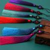 16CM cuentas de la suerte borla degradada borla colgante de vestuario antiguo Hanfu placket de presión cheongsam colgante de guqin oreja colgante al por mayor