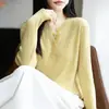Camiseta de Punto de Cuello en V Otoñal para Mujer 2026 Nuevo Estilo Primavera y Otoño Ropa Interior Superior Suéter Elegante para Mujer Tallas Grandes Otoño e Invierno