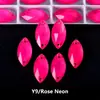 Pedrería Neón Cosida a Mano, Piedras Biseladas de Vidrio Marquise Cosidas a Mano, Doble Agujero Plano Trasero para Ropa Fluorescente Hecho a Mano DIY Accesorios al por Mayor