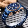 Reloj de cuarzo LIGE transfronterizo para hombre, cronógrafo multifunción, deportivo, resistente al agua, reloj de pulsera informal de negocios.