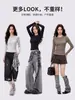 Camiseta Feminina de Cor Sólida com Gola Redonda e Manga Longa, Top Elástico Clássico Simples para Outono, Básico Versátil Emagrecedor