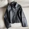 Estilo nuevo 2026, piel de oveja de plena flor, chaqueta corta con cuello alto, diseño juvenil y retro, venta al por mayor H15EPY223