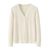 Chaqueta Cardigan de Mujer Cuello en V 100% Cachemir Puro Hilo Peinado 80/4 Tejido Plano de 16 Agujas Suéter de Punto Ligero y Versátil