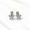 Arte de Cadena Decoración de Acero Estrella de Cinco Puntas Pendientes de Acero de Titanio Clavos para Hélice de Oreja Lujo Ligero Pendientes de Alta Gama con Forma de Estrella Pendientes Personalizados para Mujer