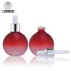 Nova garrafa redonda 30ml50ml frasco conta-gotas para óleo essencial frasco para solução estoque frasco para essência vidro cosmético sub-engarrafamento