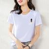 Camiseta Blanca Estampada de Manga Corta 95% Algodón para Mujer 2023 Nueva Moda Tallas Grandes Ropa para Mujer Look Adelgazante Tops para Mujer Venta al por Mayor