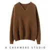 Nuevo Estilo Primavera y Otoño 2026 Suéter de Cachemira con Cuello en V para Mujer, Suéter Suave de Manga Larga, Ropa de Punto de Cachemira Cálida