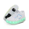 Novos sapatos de caminhada de quatro rodas, sapatos de patinação infantil, tênis luminosos recarregáveis de roda dupla, sapatos de patinação para estudantes