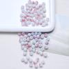 Pulsera de cuentas de vidrio para hacer tú mismo, cuentas sueltas de burbujas de doble color a juego, cuentas redondas, cuentas de vidrio rosa chapadas en oro esmerilado, material de borla de estilo antiguo