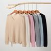 Novo Suéter 100% Caxemira Pura para Mulheres, Casual, Versátil, Solto, Cor Sólida, Moderno, Simples Suéter de Tricô Pulôver com Gola V
