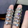 Anel de opala natural com incrustação de cobre pedra principal 4*6mm fornecedores fornecem best-seller transfronteiriço AliExpress atacado pedras preciosas naturais