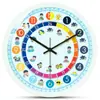 Reloj de Pared para Aula de Jardín de Infancia Reloj de Trabajo y Descanso para Estudiantes de Primaria en Casa Reloj de Pared de Cuarzo Reloj de Dibujos Animados para Niños Reloj de Reconocimiento para Educación Temprana