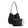 Bolsa de balde atacado transfronteiriça, simples e estilosa, bolsa tote de grande capacidade, cor sólida, versátil para o dia a dia, bolsa de ombro, personalização de marca própria