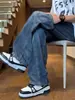 Jeans Casuales Retro Americanos para Hombre Primavera Otoño Nuevo Estilo Marca de Moda cleanfit Pierna Recta Ancha Sueltos Pantalones Largos
