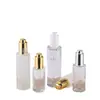 Botella Transparente Dispensadora de Aceite Esencial 15ml-100ml Botella Gotero Botella de Presión Mate para Loción Botella Cosmética Botella Vacía