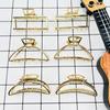 Acessórios de cabelo populares europeus e americanos para mulheres, presilha de metal simples, presilha de cabelo de liga grande da Rede Nacional, clipe superior de cabelo para coque na parte de trás da cabeça, combina com tudo