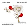 Broche de Liga de Metal Elegante e Simples com Diamantes e Design de Flor de Cerejeira, Broche Clássico para Acessório de Roupas Femininas: Br4428
