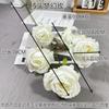 Rosa de ensueño de cinco cabezas rama única rosa redonda arreglo floral coreano para boda flor de seda arreglo floral fresco para salón de bodas pared flor de seda