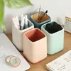 Portalápices bicolor, recipiente para bolígrafos de almacenamiento multifuncional, organizador de maquillaje para estudiantes, diseño simple y creativo, portalápices de escritorio popular, gran capacidad