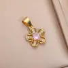 Pendente de Flor de Zircônia Micro-Pavimentada Banhado a Ouro Cobre Transfronteiriço Europeu e Americano Luxo Acessível Moda DIY Feminina Pingente de Joia de Alta Qualidade