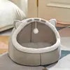 Cama para pet para todas as estações, cama para gato semi-fechada ampliada e aprofundada, cama para cachorro com espaço amplo, fabricante de cama para pet resistente a arranhões e ao desgaste