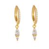 Set de Pendientes de Moda de Gama Alta Transfronterizo Europeo y Americano, Pendientes de Circonita con Colgante de Gota de Agua, Suministro Directo del Fabricante