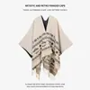 Nuevo Chal Estilo Primavera y Otoño para Mujer, Engrosado y Cálido, Cachemir Sintético, Chal tipo Capa con Estante Dividido para Viajes a Yunnan, Chal Grande