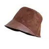 Chapéu de Balde Suede Retrô Patchwork para Mulheres, Estilo Coreano, Outono e Inverno, Cobertura Facial Lisa, Para Cabeça Grande, Chapéu Cloche Emagrecedor