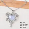 Colar de Aço Inoxidável Pingente de Lua Fresca e Sonhadora Estrela de Quatro Pontas Coração Cetro Borboleta Colar Feminino da Moda para o Dia a Dia
