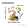 Pegatinas Estáticas Creativas Lindas de Animales y Flores para Decoración del Hogar, Puertas Correderas de Vidrio, Azulejos y Vidrio de Ventana