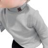 Camisa Base de Veludo Infantil Outono e Inverno Novo Estilo Gola Alta Meio Personagens Estilo Coreano Manga Longa para Meninos e Meninas