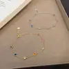 Pulsera Tich de Plata de Ley S925 Japonesa de Lujo Ligero con Circonita de Color Diamante Redondo Pequeño para Mujer Estilo Dopamina Exquisito de Capas Joyería de Mano Moderna