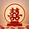 Lámpara Eterna Creativa para Boda Lámpara de Mesa para Boda Lámpara de Larga Vida Un Par Regalo para Recién Casados Dote Lámpara de Mesita de Noche para Habitación de Boda Roja
