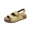 Hebilla de Cinturón de Moda Estilo Coreano Zapatos Birkenstock para Mujer, Nuevo Modelo de Primavera, Sandalias Versátiles Cómodas, Zuecos de Plataforma Ligeros y Cómodos