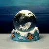 Base Creativa de Resina Oceánica Bola de Cristal Grabada en 3D Luz Nocturna Luminosa Adorno de Atmósfera para Escritorio Regalo de Cumpleaños