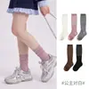 1740 Calcetines infantiles al por mayor, nuevos estilos de otoño, hilo dorado y plateado, calcetines personalizados de media pantorrilla, algodón peinado, sin costuras, calcetines holgados para niñas
