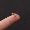 Haste de Aço Inoxidável 1,2*6mm Micro-Incustada Zircônia Coroa Parafuso de Osso da Orelha Bola Brincos de Moda Joias Piercing