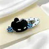 Presilha de cabelo de gatinho preto fofa para crianças, presilha de cabelo para franja de meninas, presilha BB para meninas, grampo lateral, acessório de cabelo