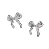 Aretes de Acero Inoxidable con Forma de Moño Tridimensional Lele Jewelry Moda Europea y Americana Estilo Amazon Lindos Aretes para Niñas