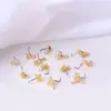 Colgante de Zirconia de Colores Transfronterizo Microincrustada 0.8X7mm Acero Inoxidable Barra en L Estilo Europeo y Americano Versátil Joyería para Nariz Piercing Stud para Nariz