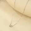 Bajo el Árbol Banyan Plata de Ley S925 Estilo Japonés y Coreano Nicho Nudo Alcalino Corazón Collar para Mujer, Diario Simple Bañado en Oro de 14K Gargantilla