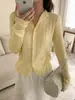 Cárdigan de Punto Fino Estilo Coreano Transparente con Protección Solar de Manga Larga para Mujer 2026, Nuevo Cárdigan de Punto Versátil Casual para Primavera/Verano