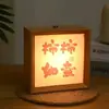 Luz de Noche de Viento Estilo Chino Marco de Fotos Adornos de Mesita de Noche de Boda Lámpara de Ambiente Regalo de Cumpleaños Caligrafía DIY
