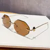 Nuevas gafas de sol poligonales sin montura, versátiles y modernas, clásicas y sencillas, populares en línea, aspecto natural, gafas de protección solar